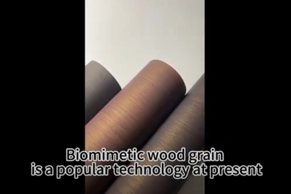 Grano de madera biomimética